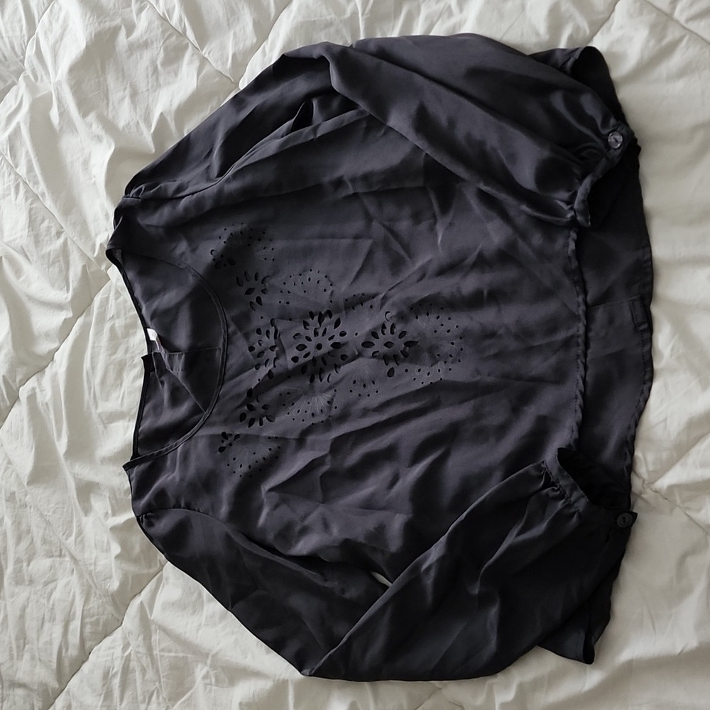 XHILARATION | Dark Gray Blouse